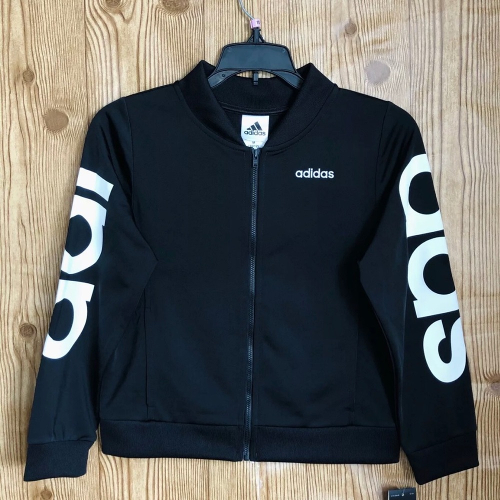 🎀🎀Girls Adidas Adi Bomber Jacket Black.